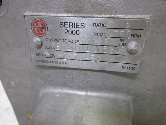 US MOTORS SERIES 2000 CBN1701SV52AP *USED*
