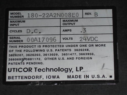 UTICOR TECHNOLOGY 180-22A2N008E0 UNMP