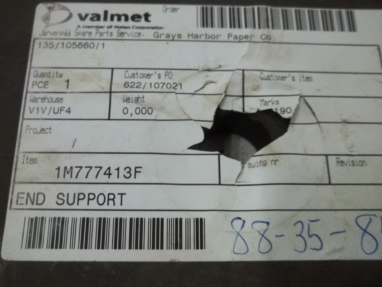 VALMET 1M777413F NSNP