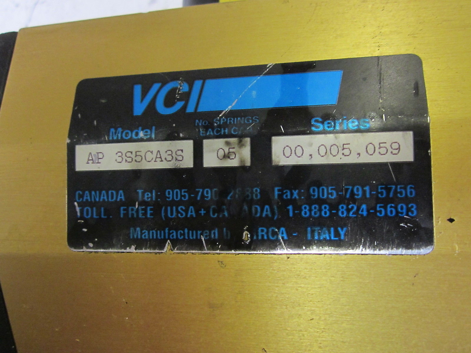 VCI AP 3S5CA3S VALVE UNMP