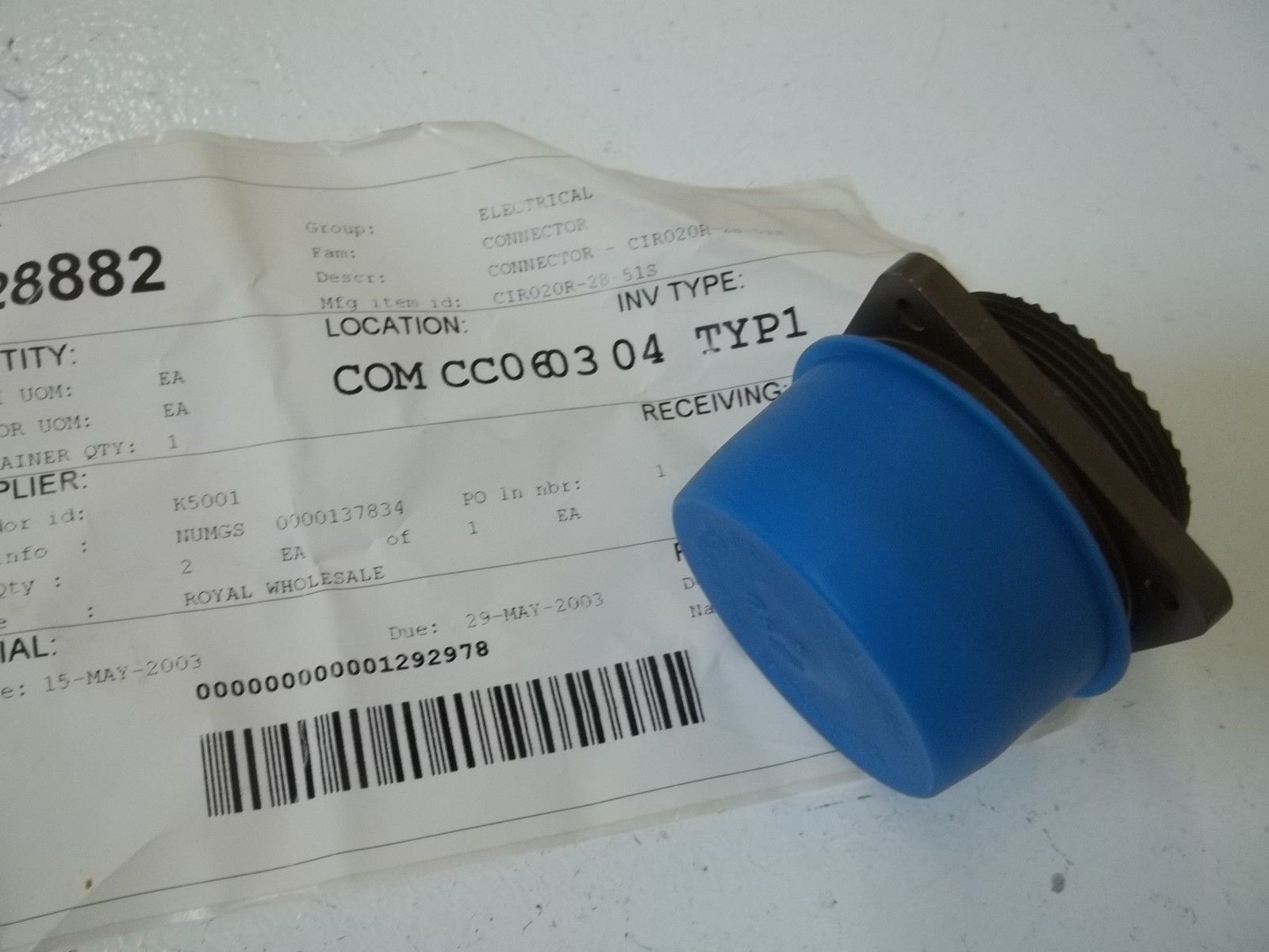 VEAM CIR020R-28-15S CONNECTOR NSNP