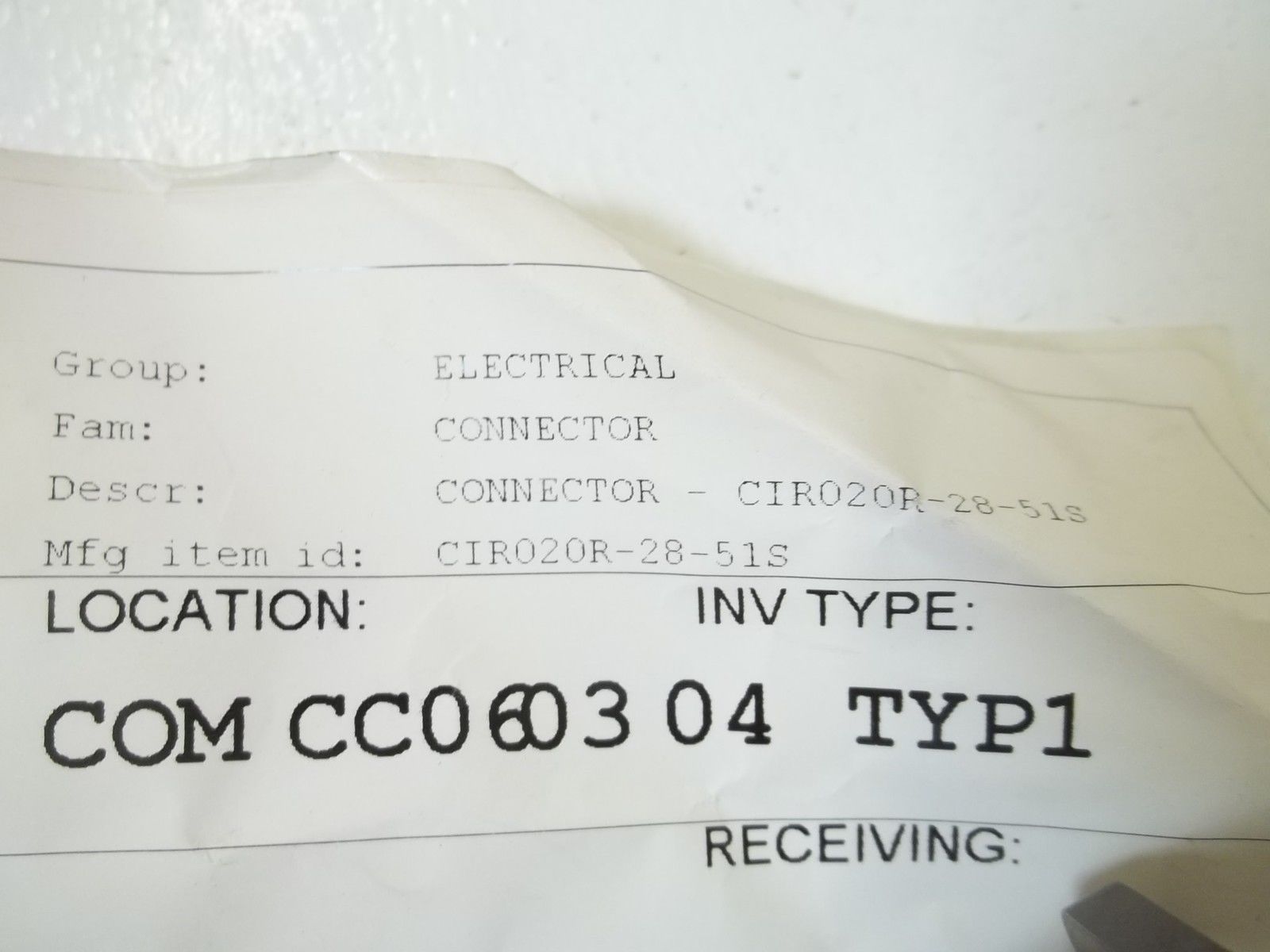 VEAM CIR020R-28-15S CONNECTOR NSNP