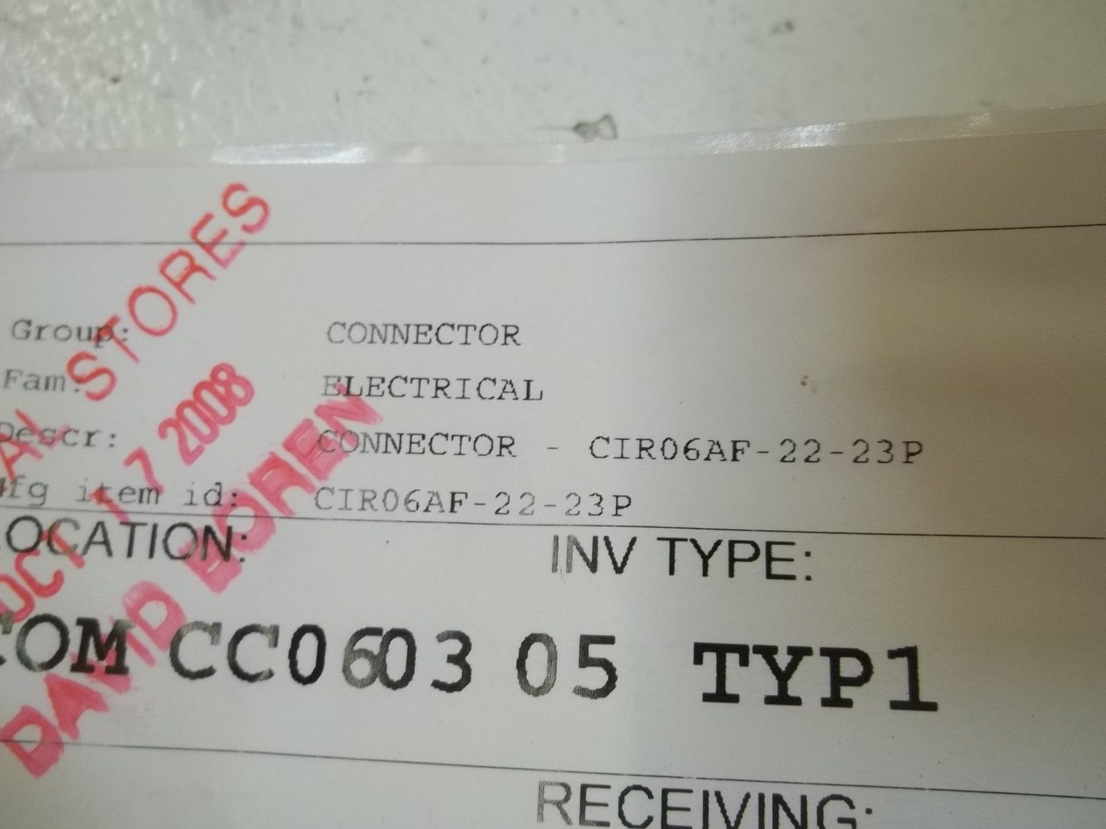 VEAM CIR06AF-22-23P CONNECTOR NSNP