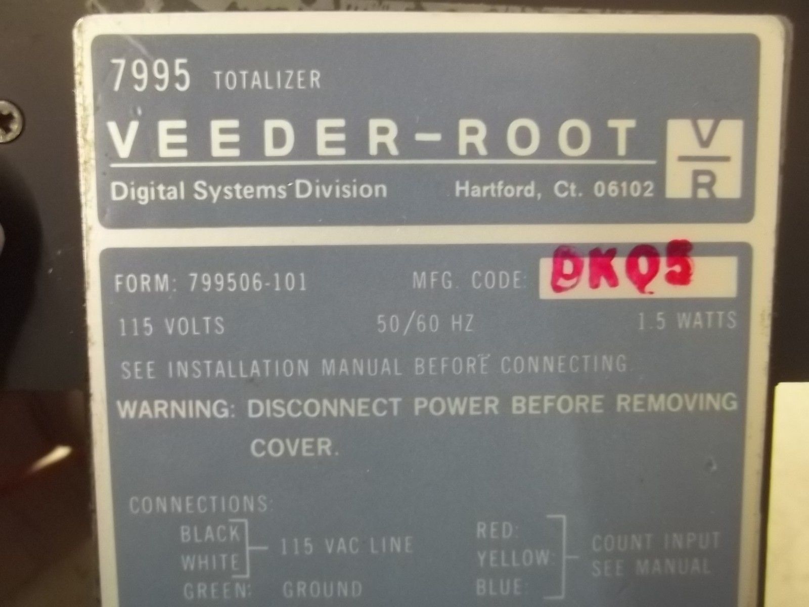VEEDER-ROOT 799506-101 TOTALIZER NSNP