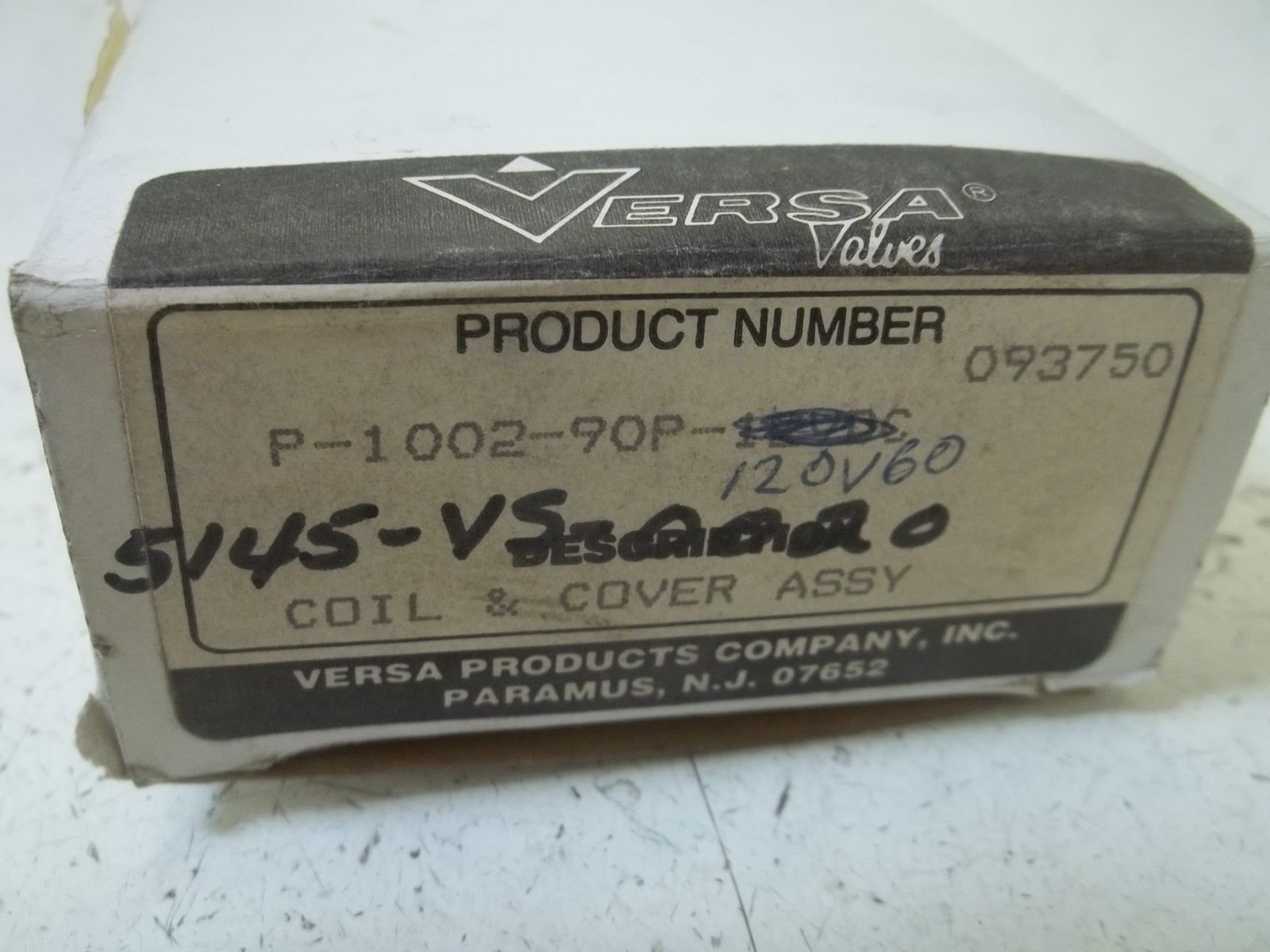 VERSA P-1002-90P-120V60 COI AND COVER ASSY. *NEW IN BOX*