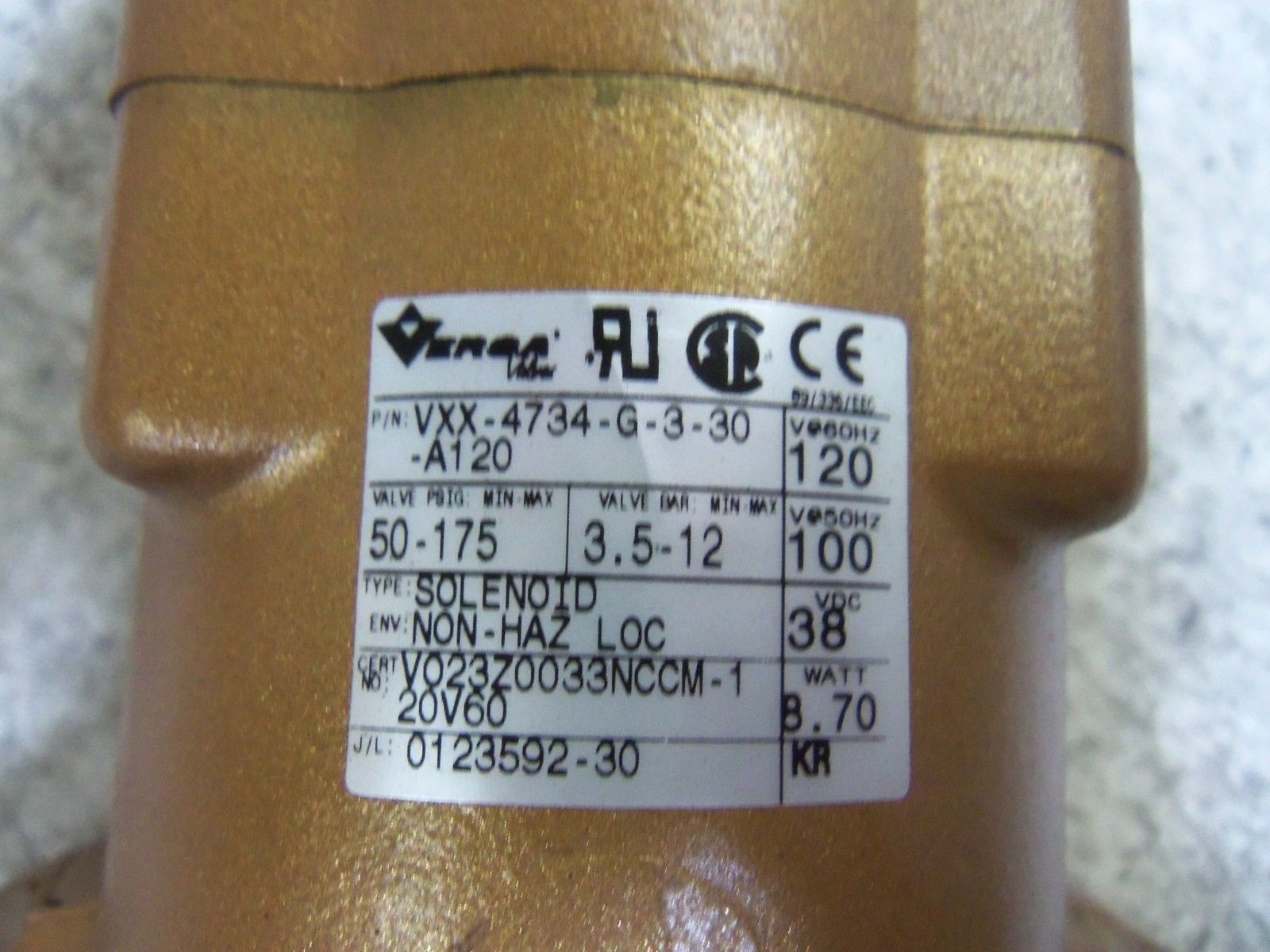 VERSA VXX-4734-G-3-30-120 VALVE NSMP