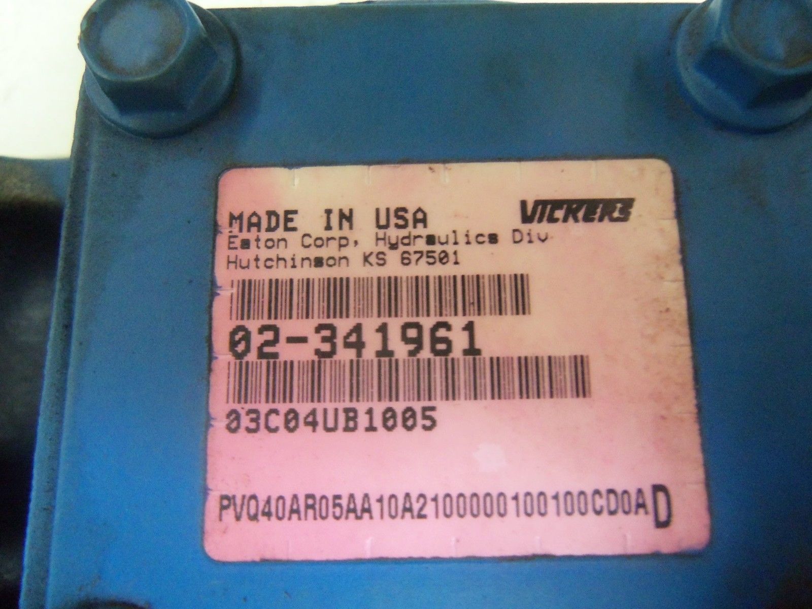VICKERS 02-341961 PVQ40AR05AA10A2100000100100CD0AD PISTON PUMP NSNP