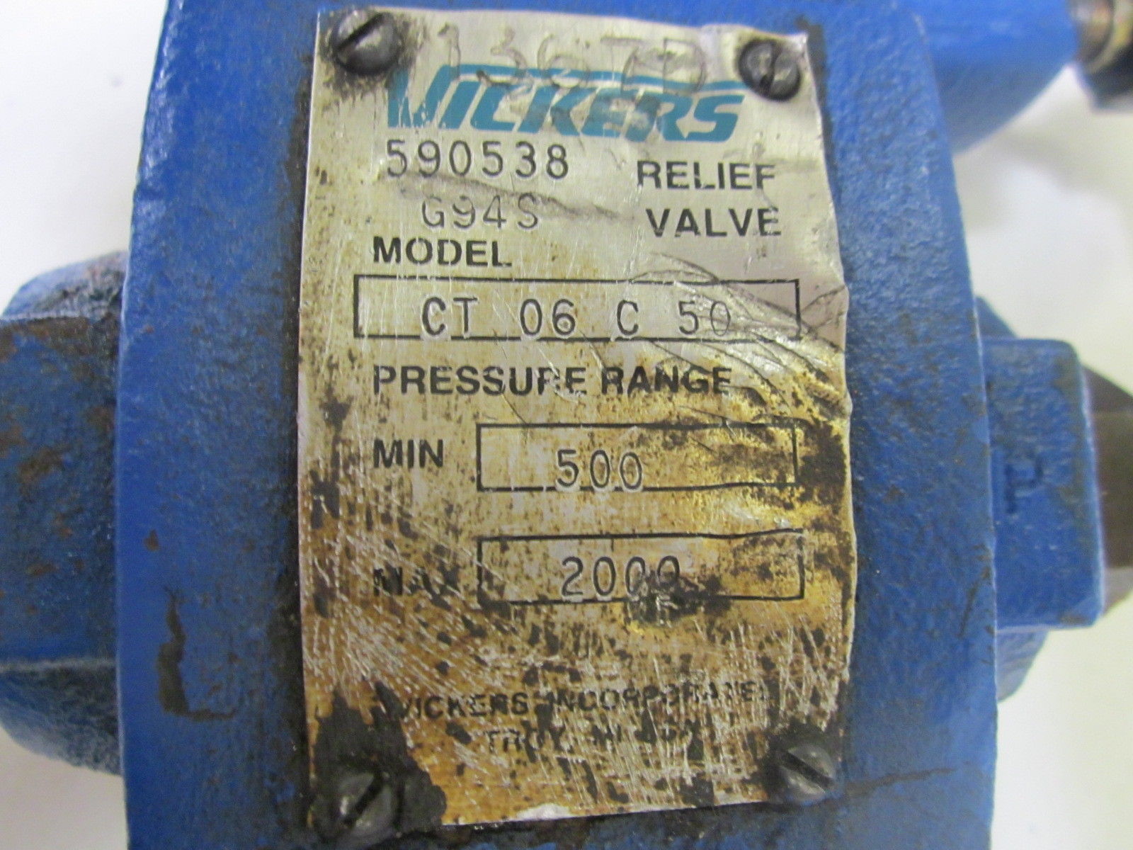 VICKERS CT06C50 590538 500-2000PSI UNMP