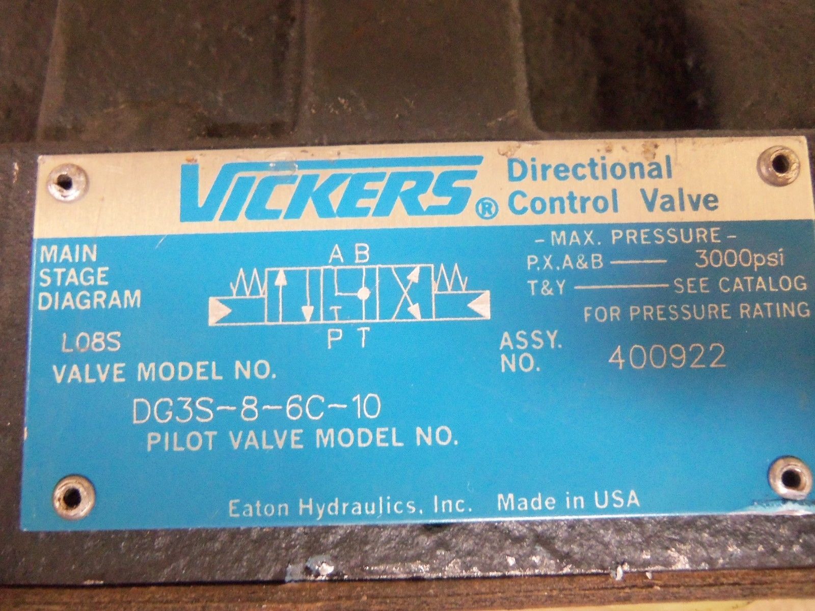 VICKERS DG3S-8-6C-10 VALVES NSNP