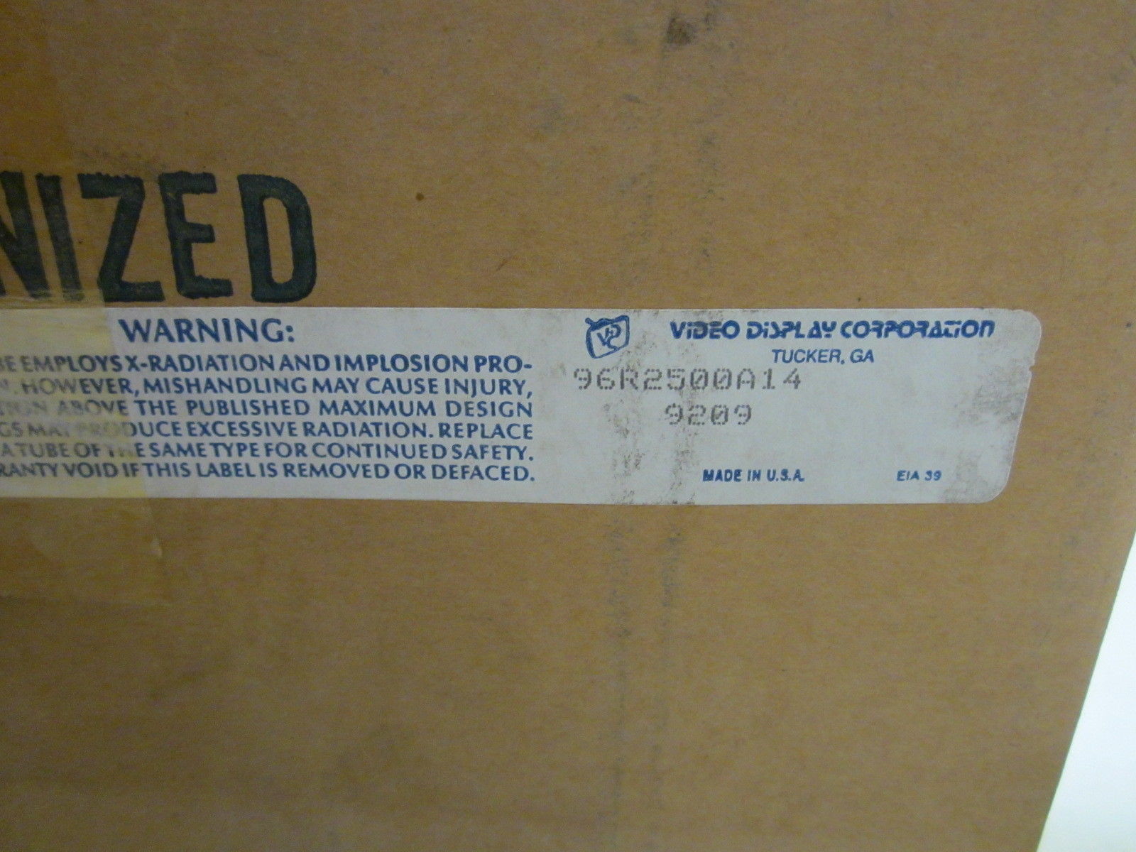 VIDEO DISPLAY CORPORATION 96R2500A14 NSMP