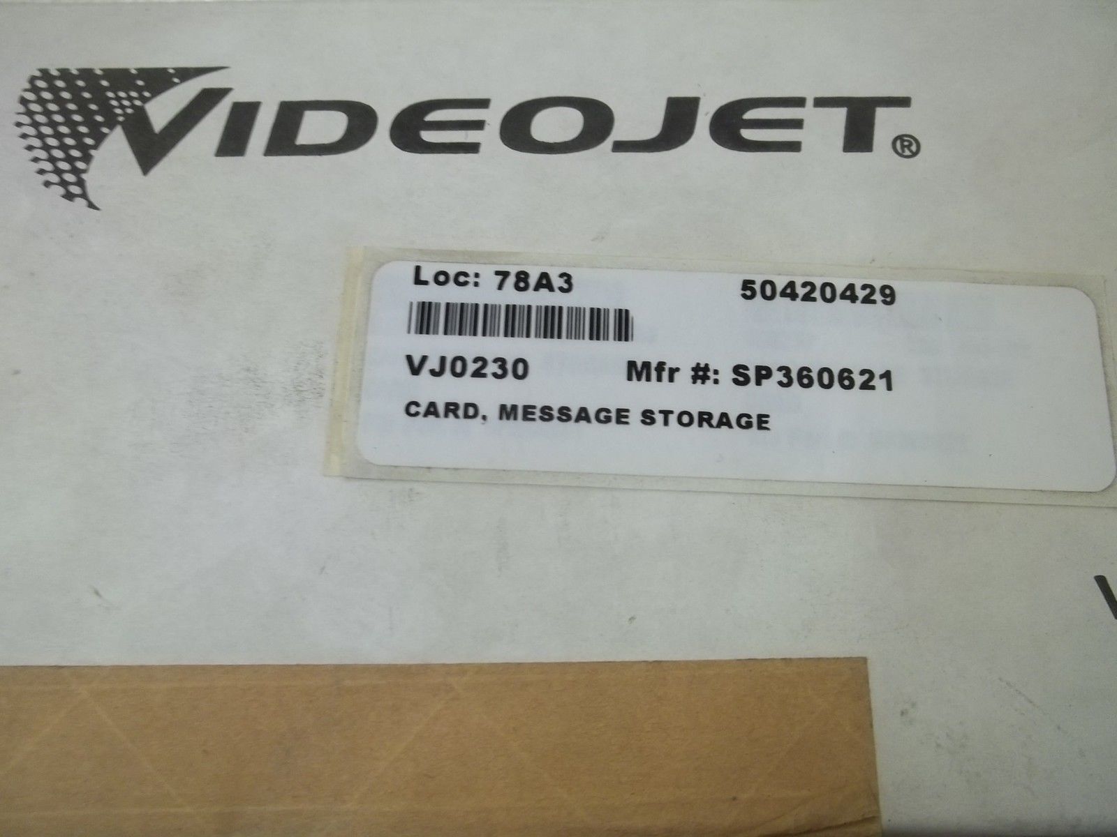 VIDEOJET SP360621 MESSAGE STORAGE (128K) NSMP