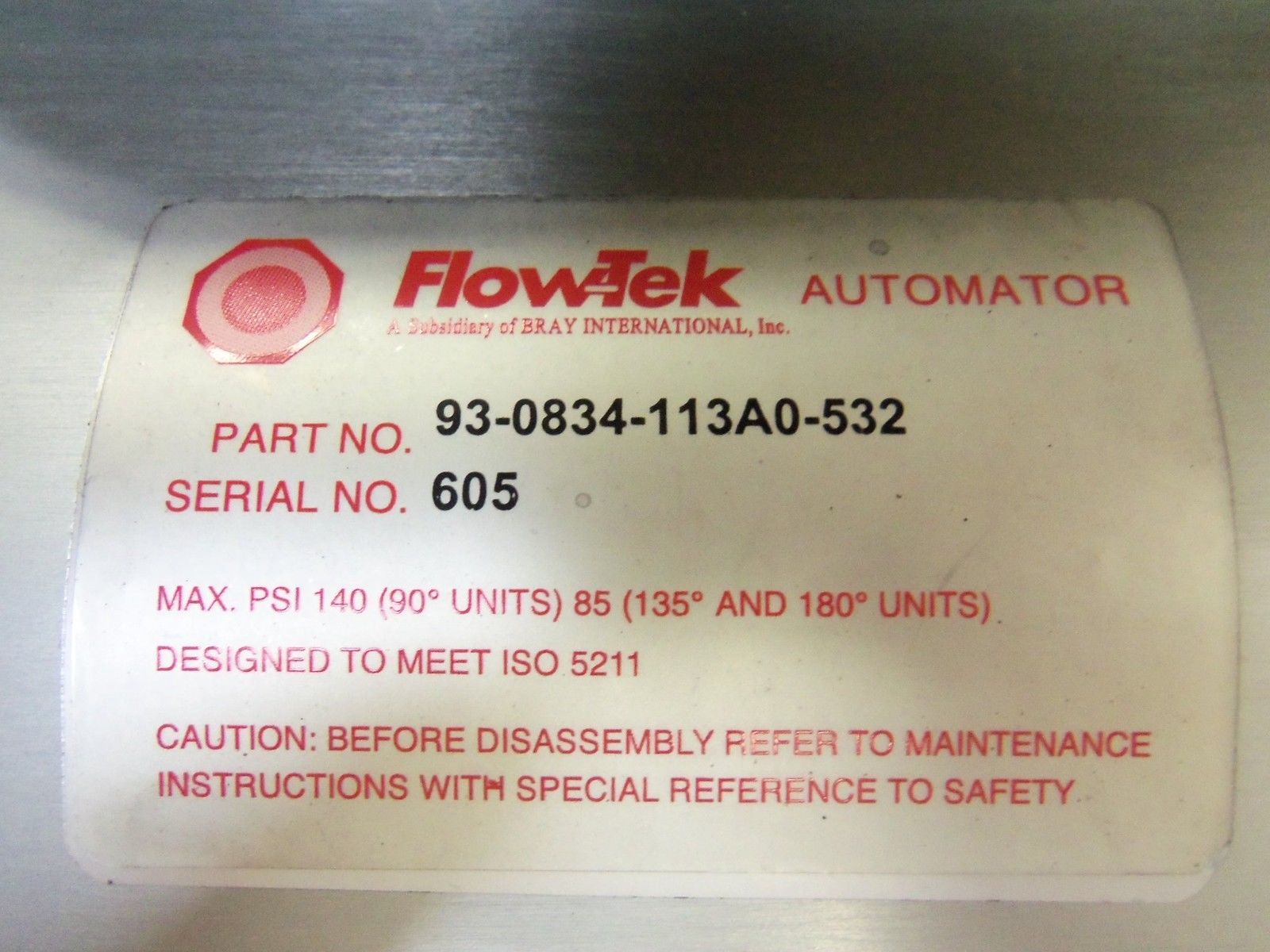 VRC VE700G W/ FLOWTEK 93-0834-113A0-532 NSNP