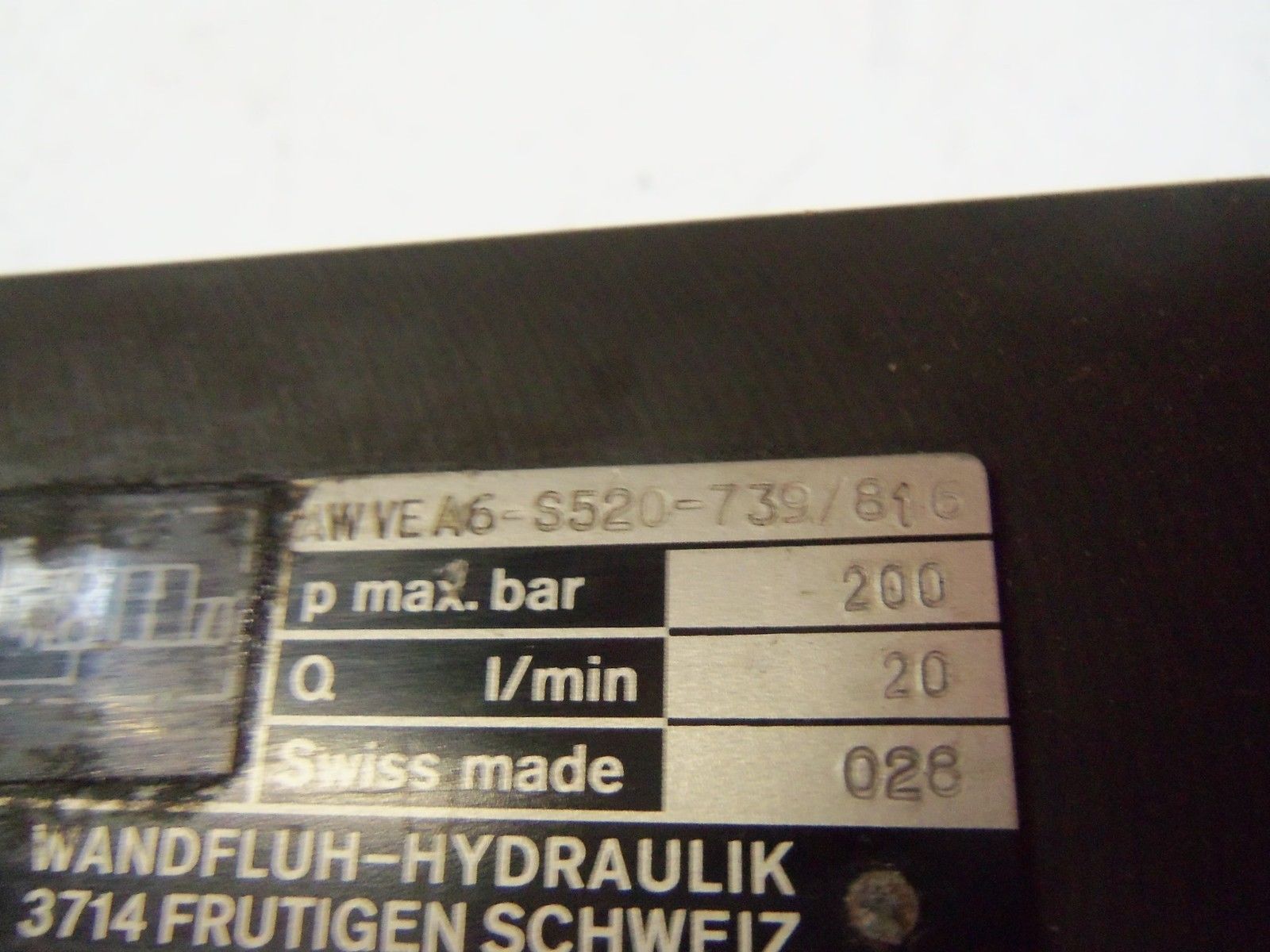 WANDFLUH-HYDRAULIK AWVEA6-S520-739/816 UNMP