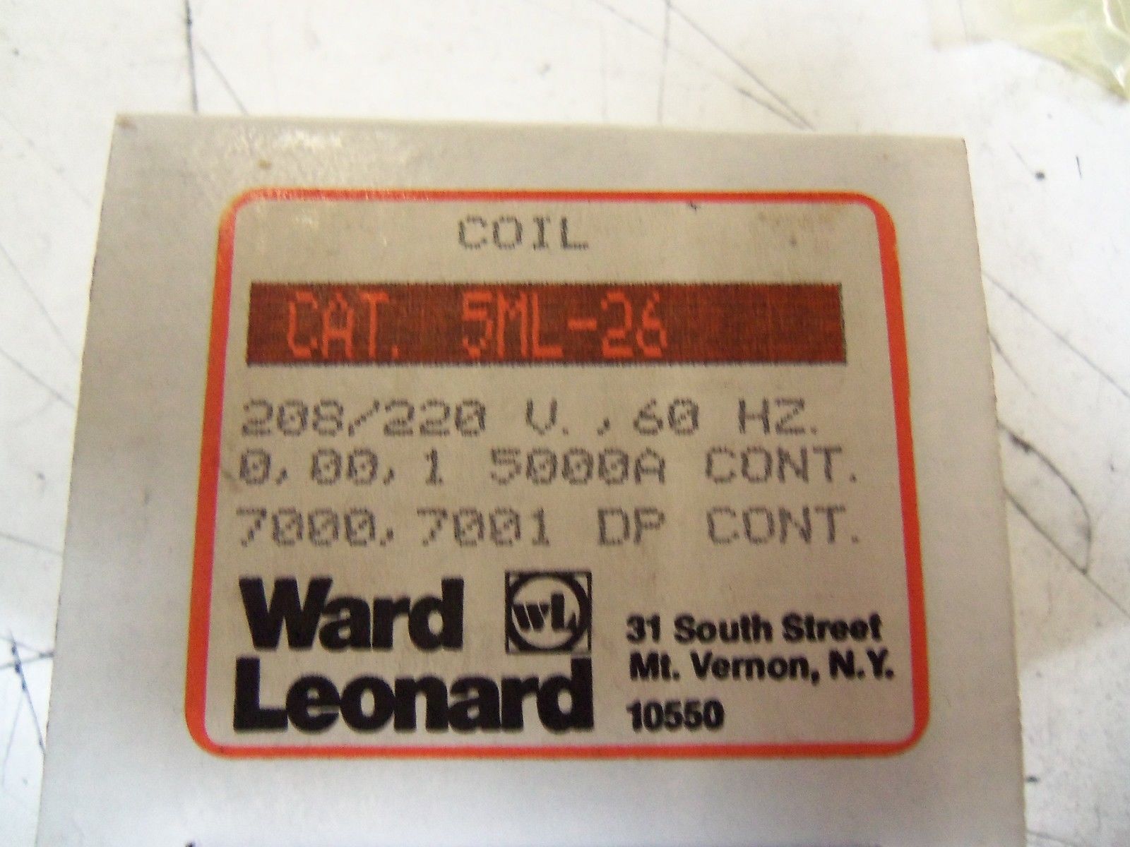 WARD LEONARD 208/220V  5ML-26 *NEW IN BOX*