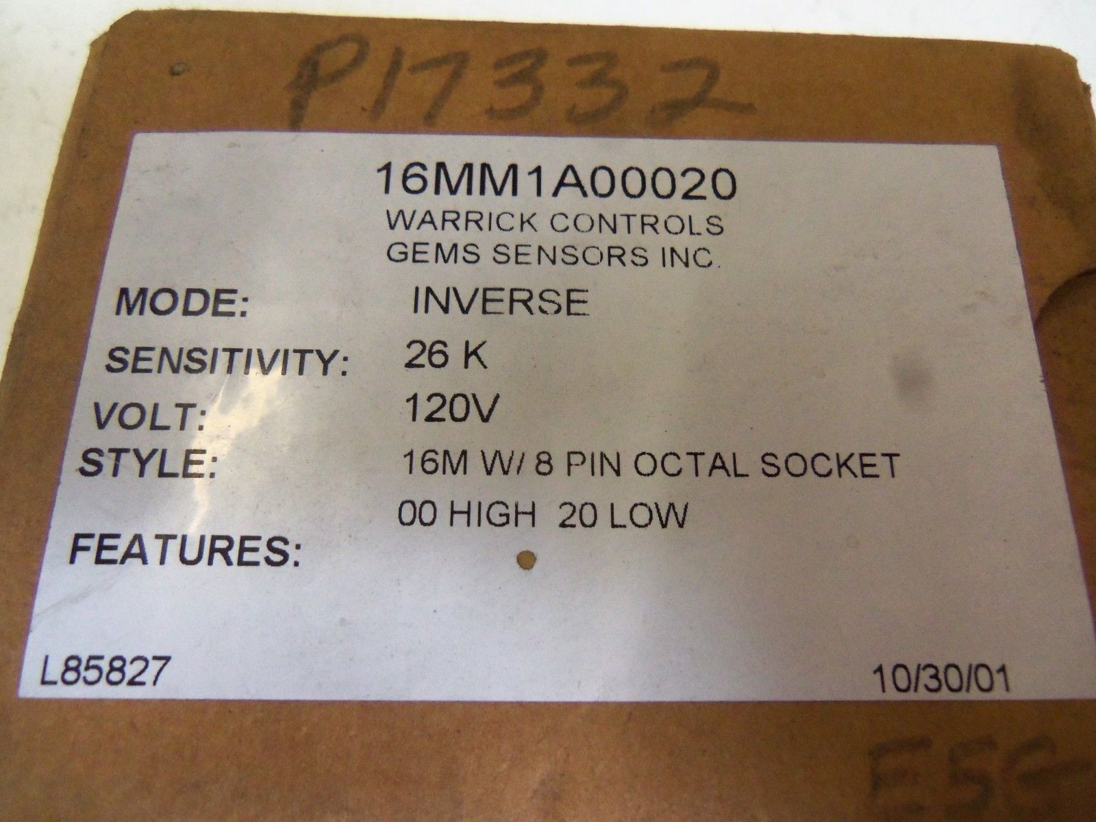 WARRICK CONTROLS 16MM1A00020 NSMP