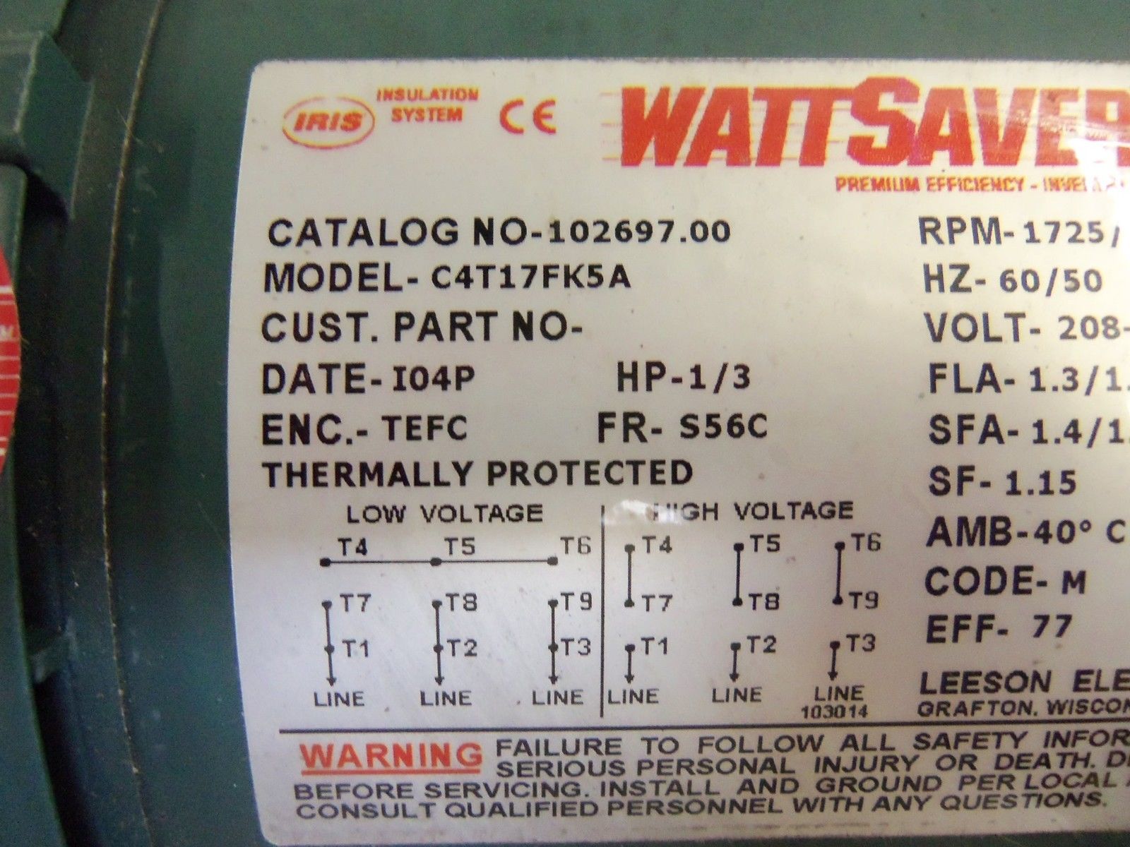 WATT SAVER C4T17FK5A MOTOR NSNP