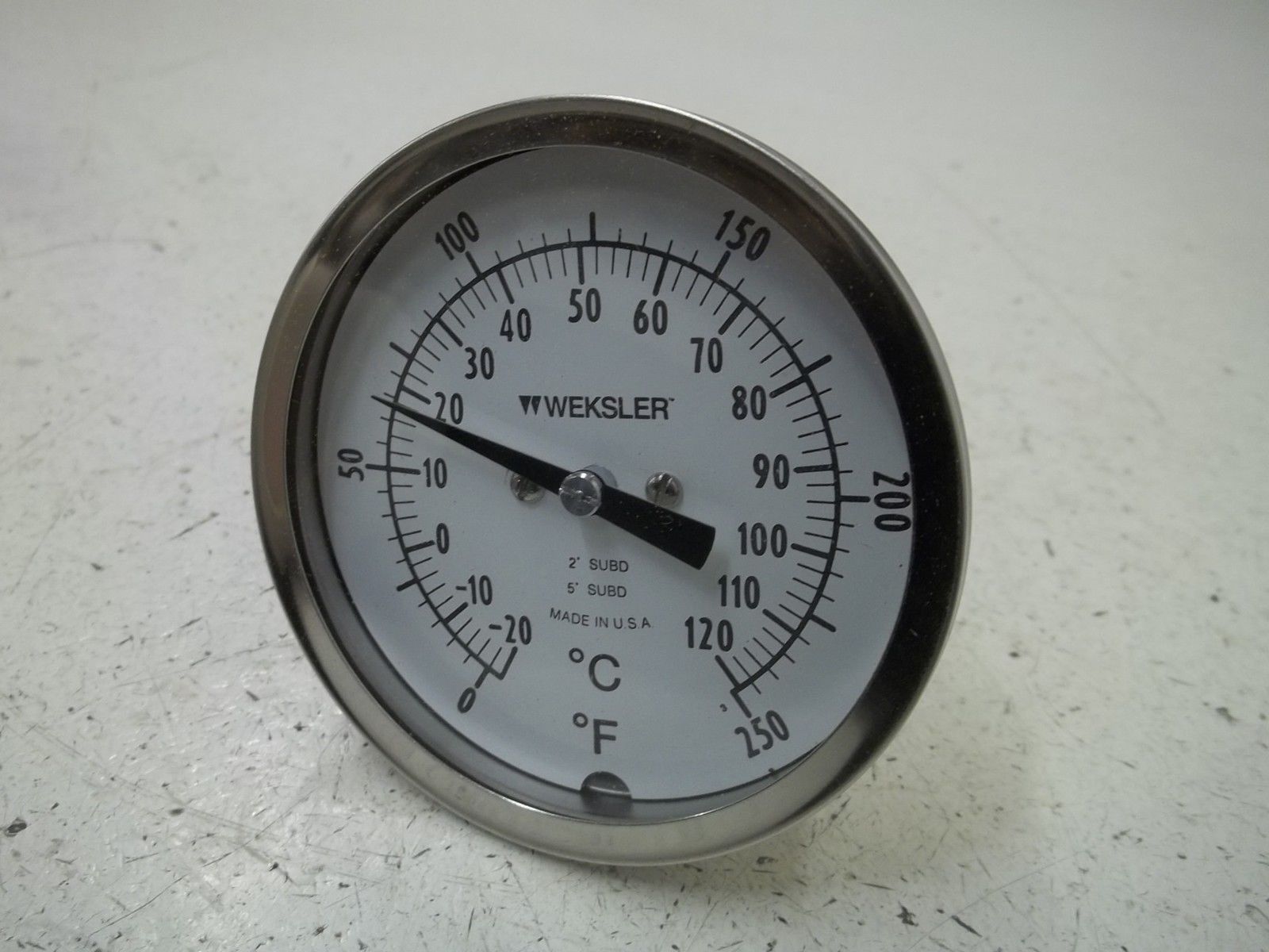 WEKSLER 3A0444DLX 3" BIMETAL THERMOMETER -20/120C&0/250F  NSMP