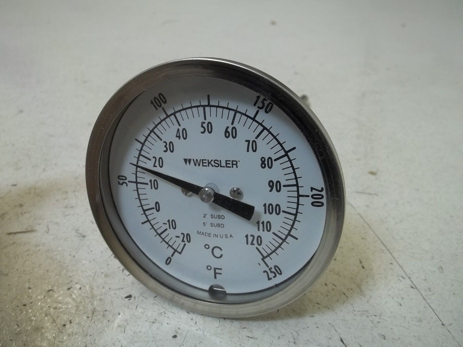 WEKSLER 3A0644DLX 3" BIMETAL THERMOMETER RANGE:-20/120C&0/250F NSMP