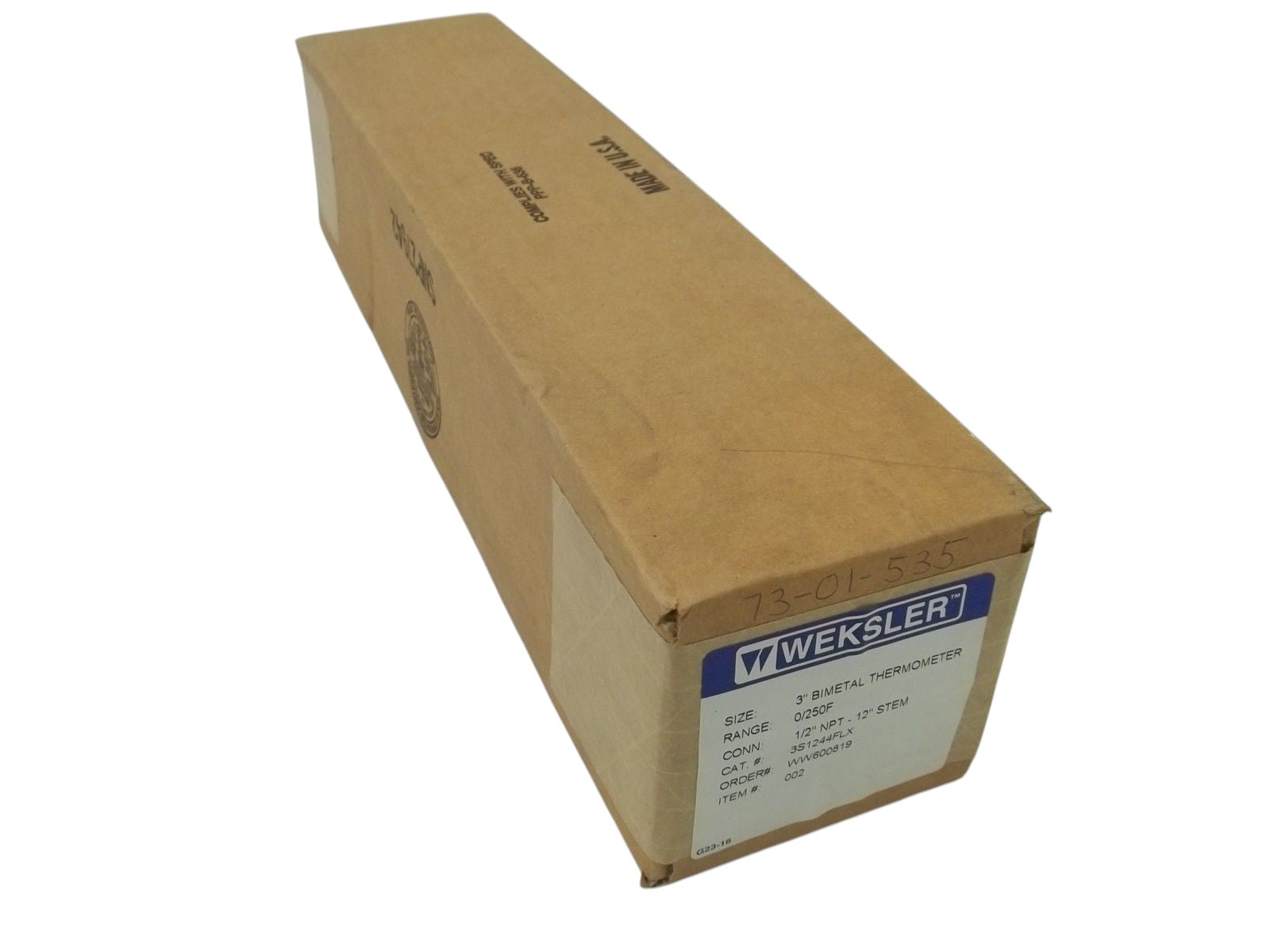 WEKSLER 3S1244FLX 3" BIMETAL THERMOMETER RANGE:0/250F NSMP