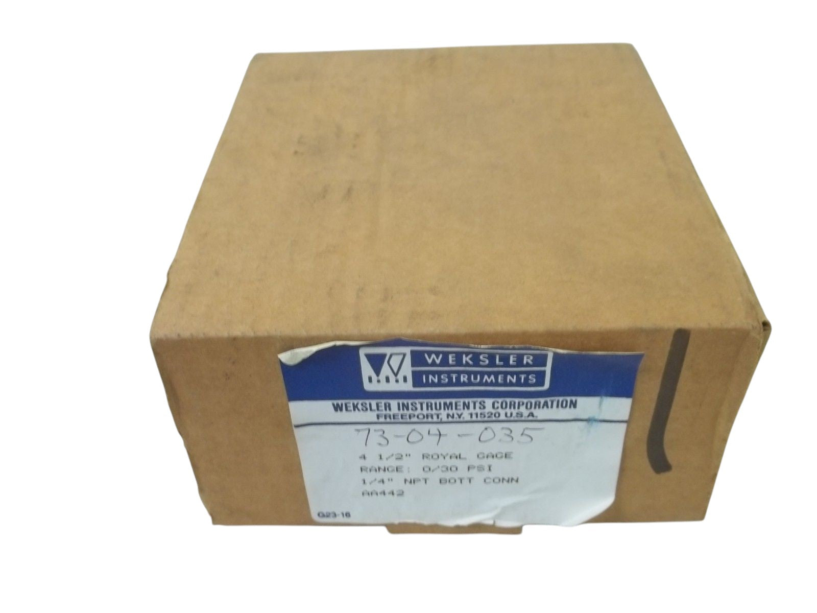 WEKSLER AA442 4-1/2" ROYAL GAUGE RANGE:0/30 PSI NSMP