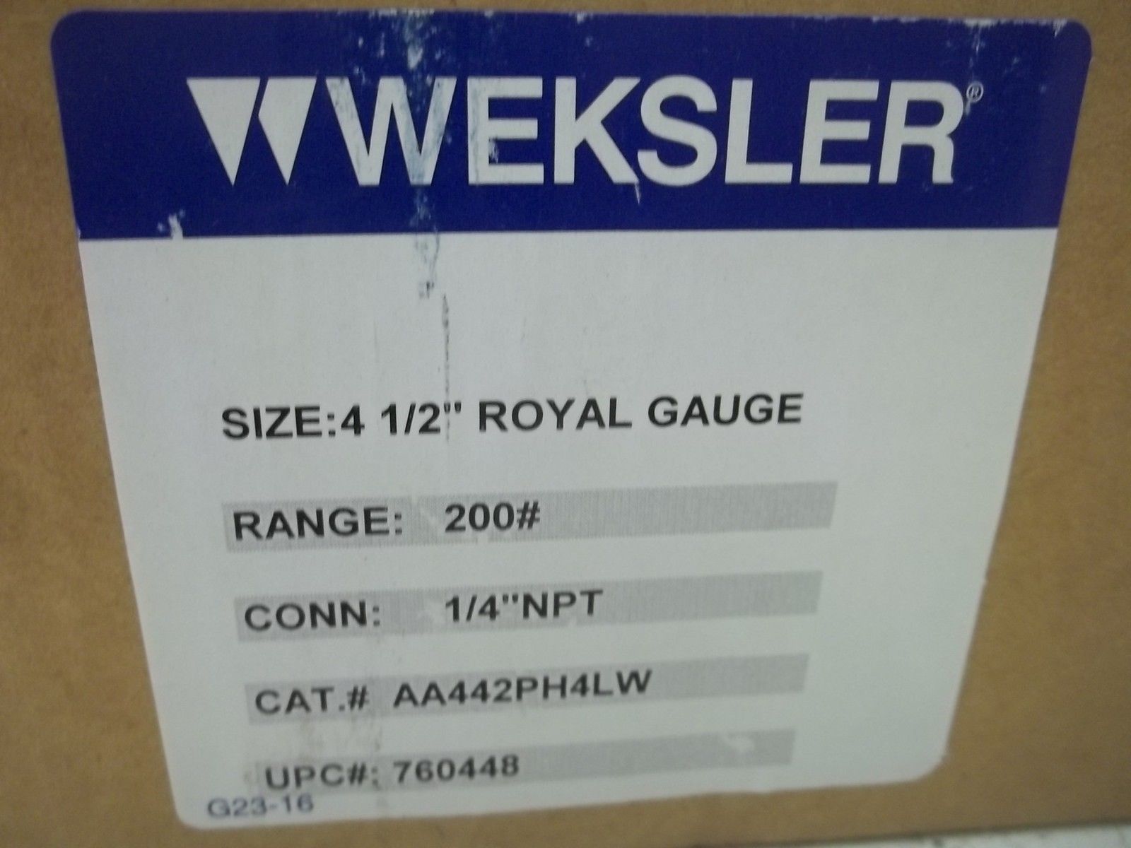 WEKSLER AA442PH4LW 4-1/2" ROYAL GAUGE RANGE:200NSMP