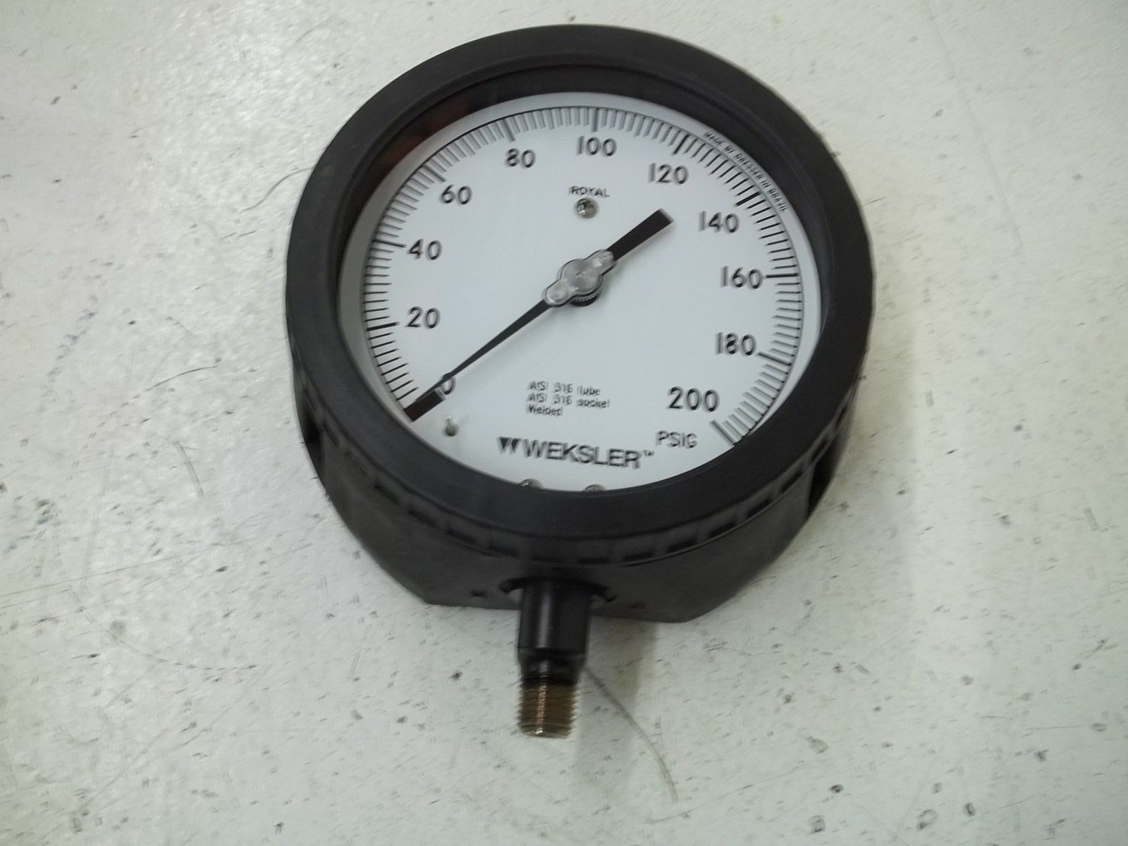 WEKSLER AA442PH4LWXX 4-1/2" ROYAL GAUGE 0-200PSI NSMP