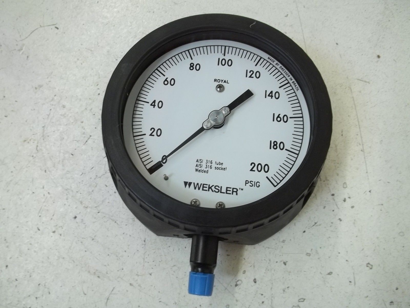 WEKSLER AA442PH4LWXX 4-1/2" ROYAL GAUGE RANGE:0-200PSI NSMP