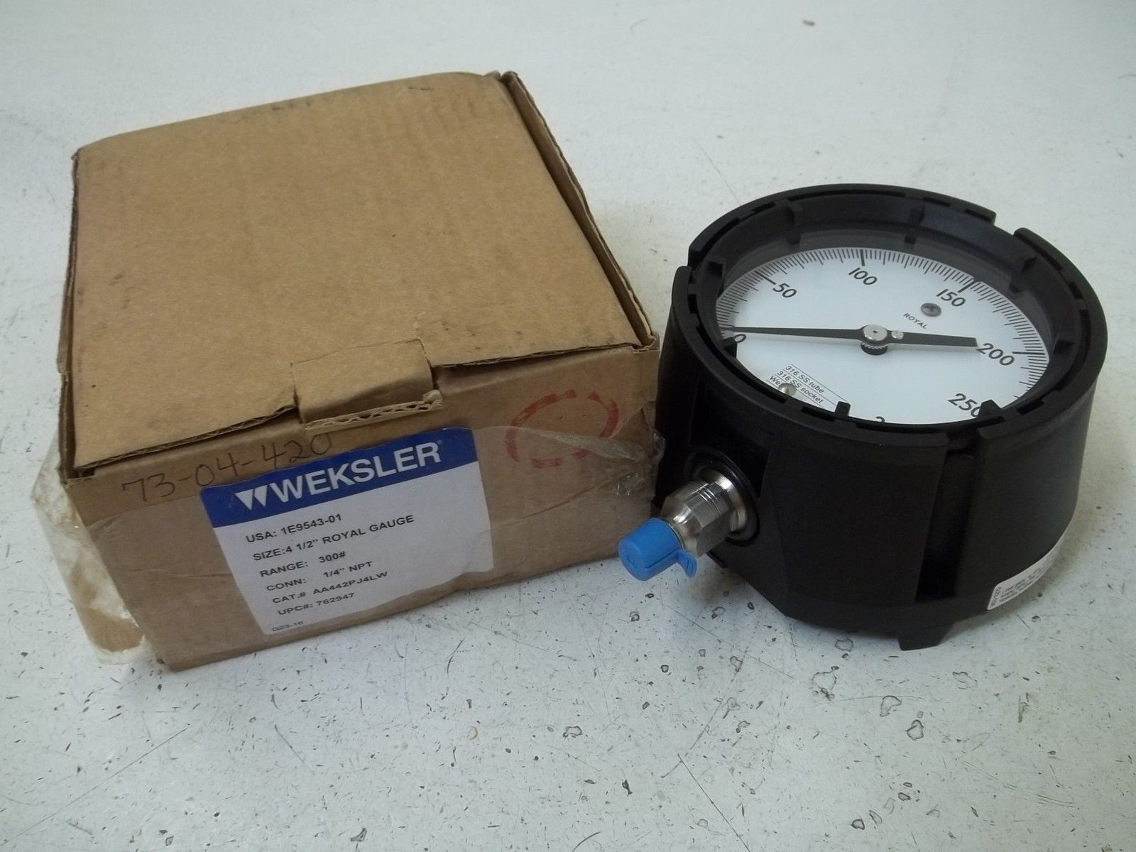 WEKSLER AA442PJ4LW 4-1/2" ROYAL GAUGE RANGE:300# NSMP