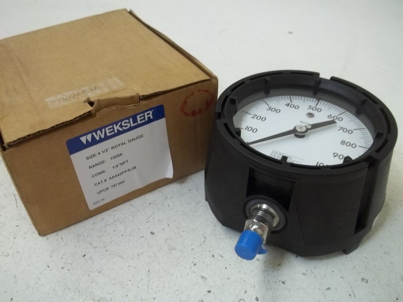 WEKSLER AA442PP4LW 4-1/2" ROYAL GAUGE RANGE:1000# NSMP