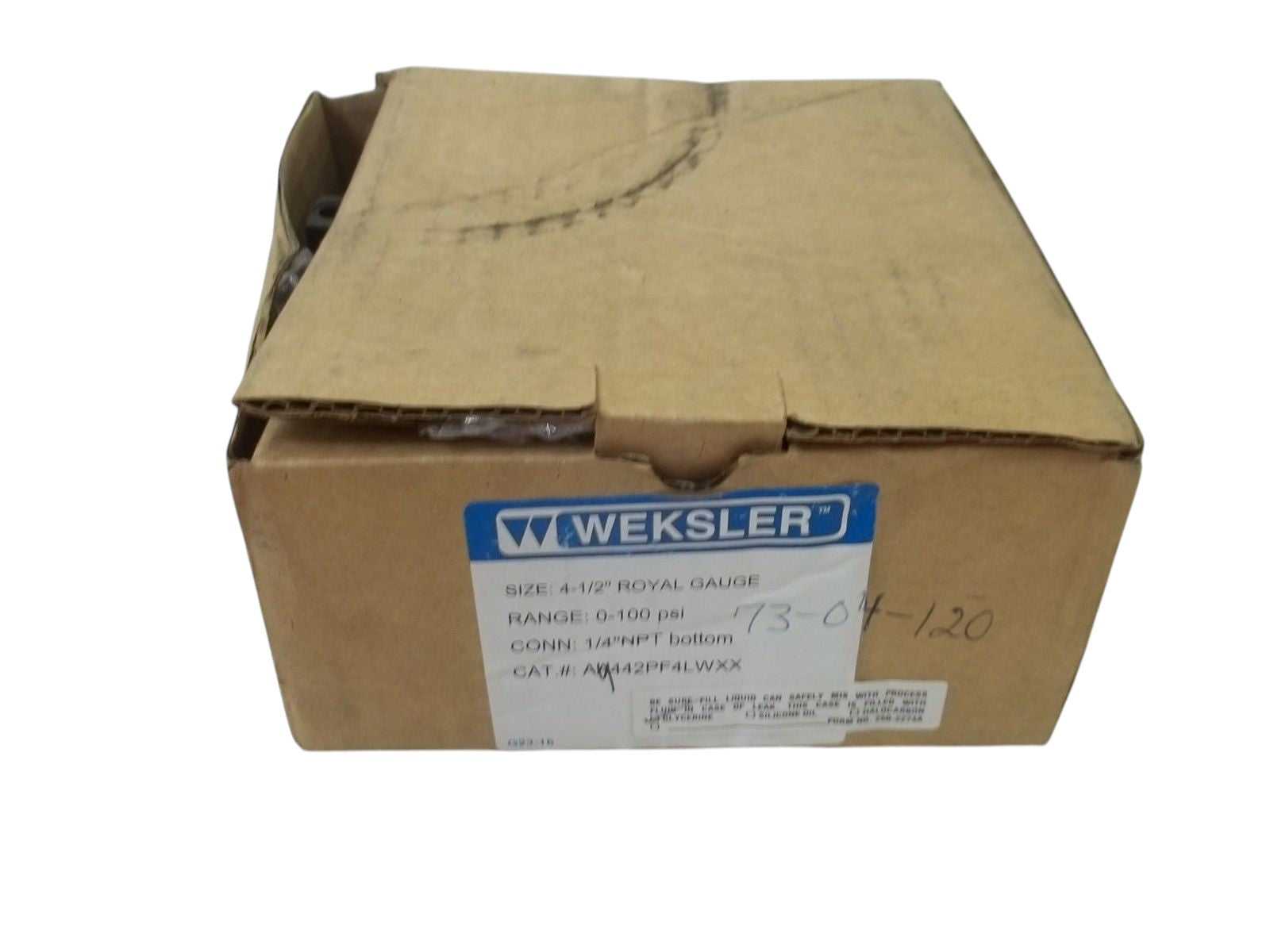 WEKSLER AY442PF4LWXX ROYAL GAUGE 0-100PSI NSMP