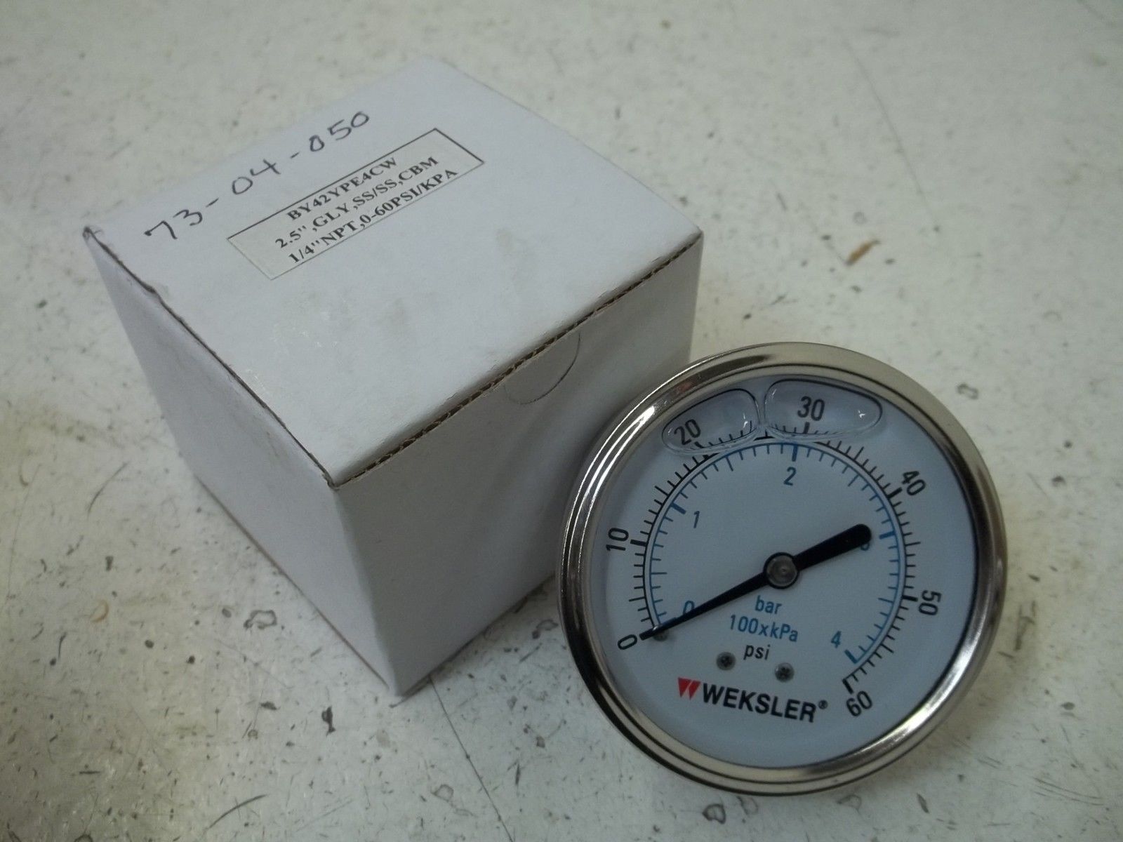WEKSLER BY42YPE4CW GAUGE 0-60 PSI NSMP