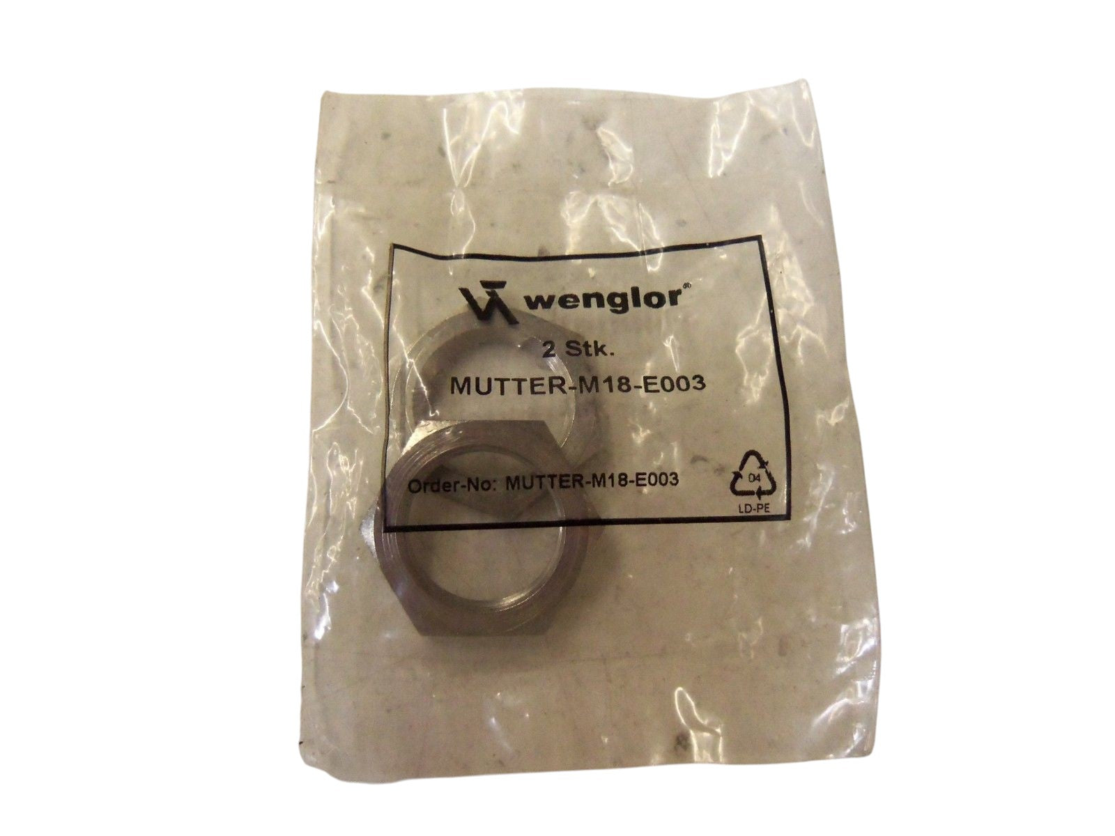 WENGLOR MUTTER-M18-E003 HEX NUT (PKG OF 2) NSMP