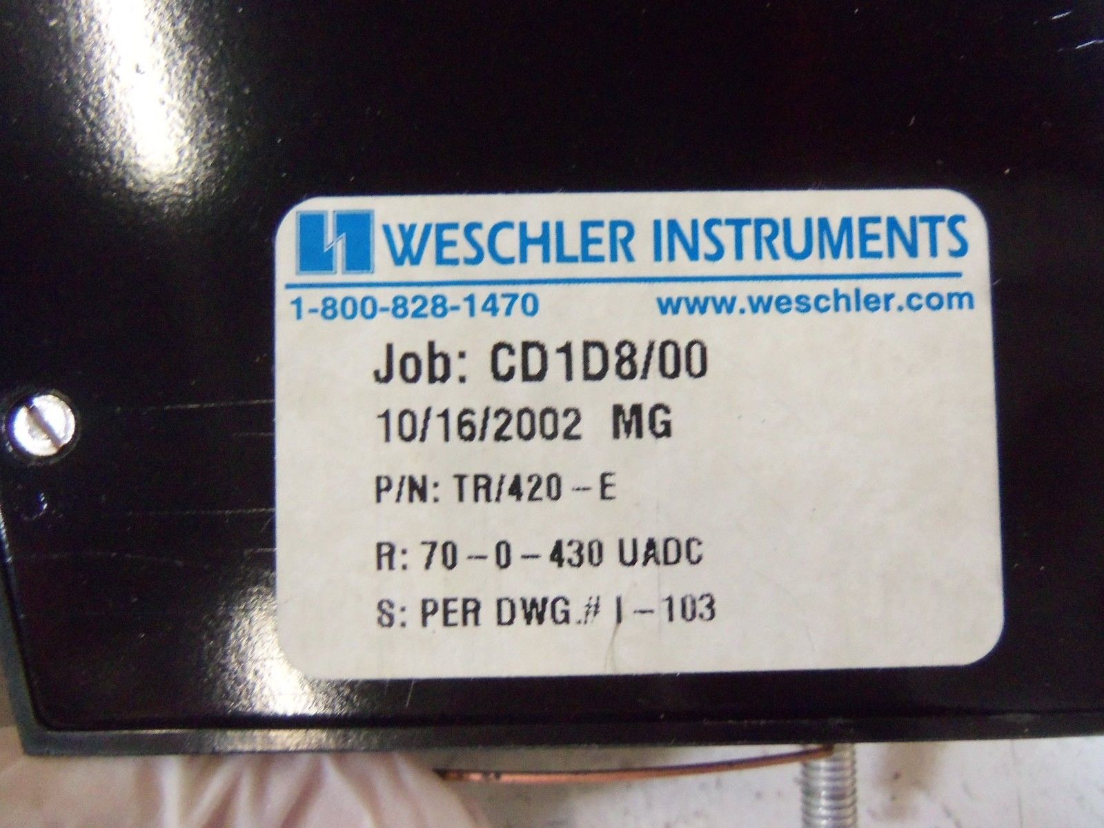 WESCHLER INSTRUMENTS TR / 420-E NSNP
