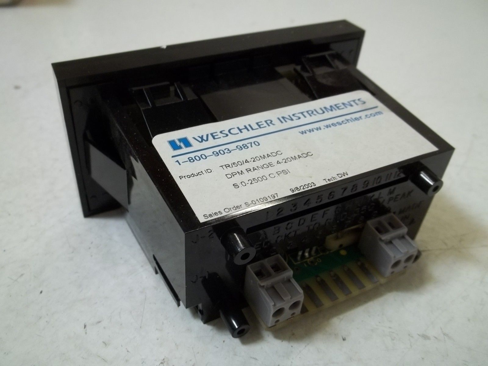 WESCHLER  INSTRUMENTS TR/50/4-20MADC 0-2500PSI UNMP