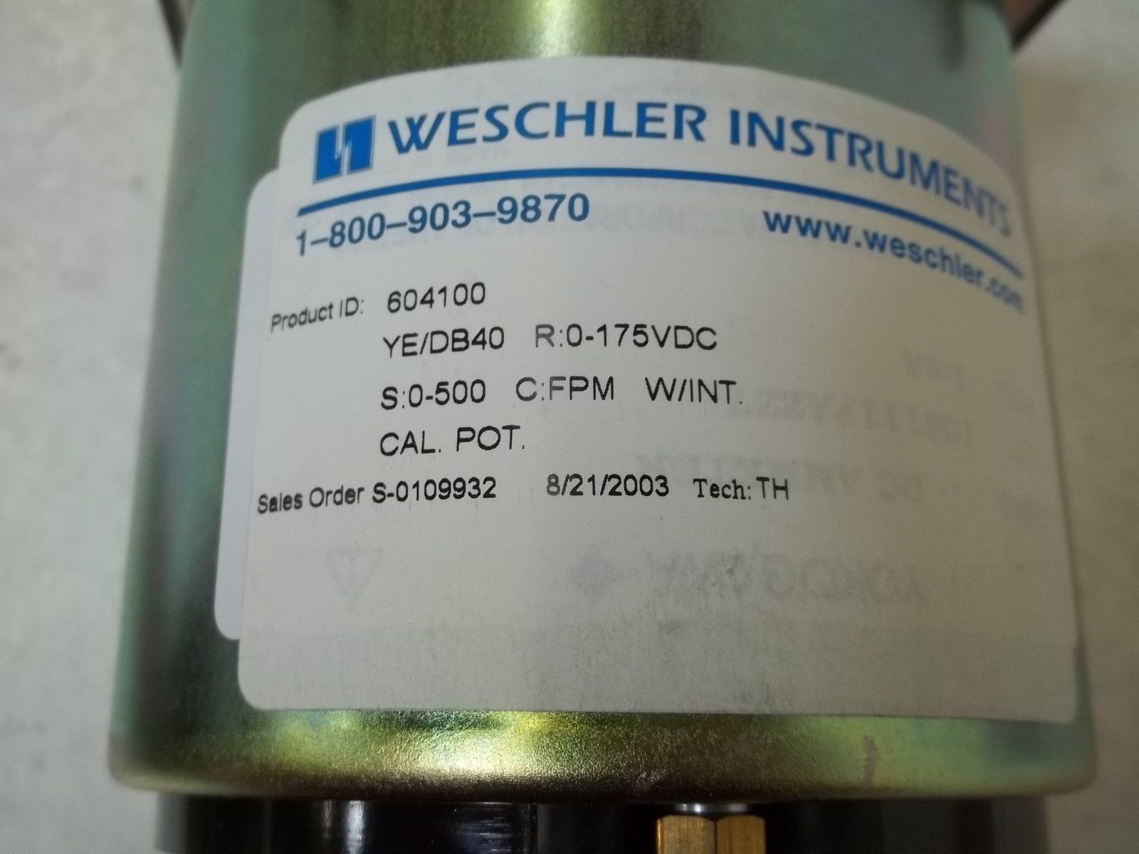 WESCHLER YE/DB40 PANEL METER 0-500 NSMP