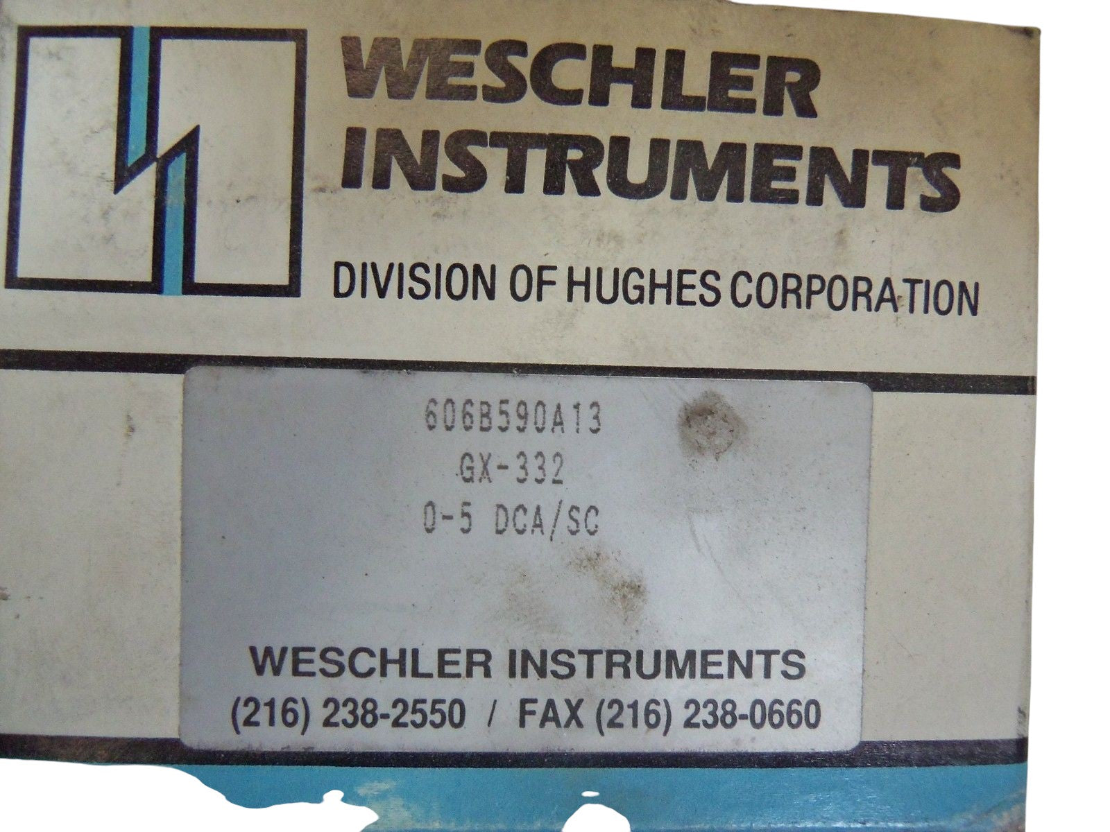 WESHLEN INSTRUMENTS 606B590A13 NSMP