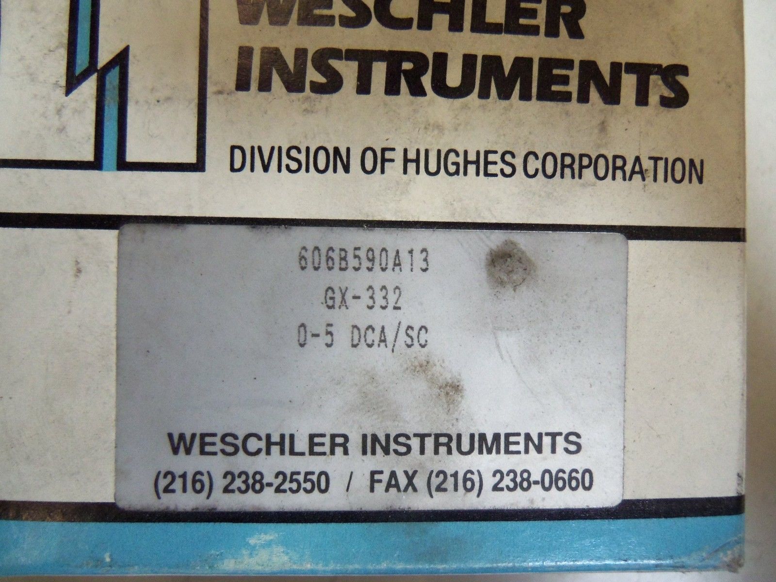 WESHLEN INSTRUMENTS 606B590A13 NSMP