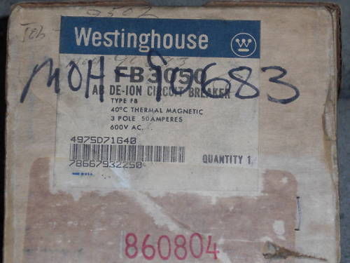 WESTINGHOUSE FB3050 CIRCUIT BREAKER 50A NSMP