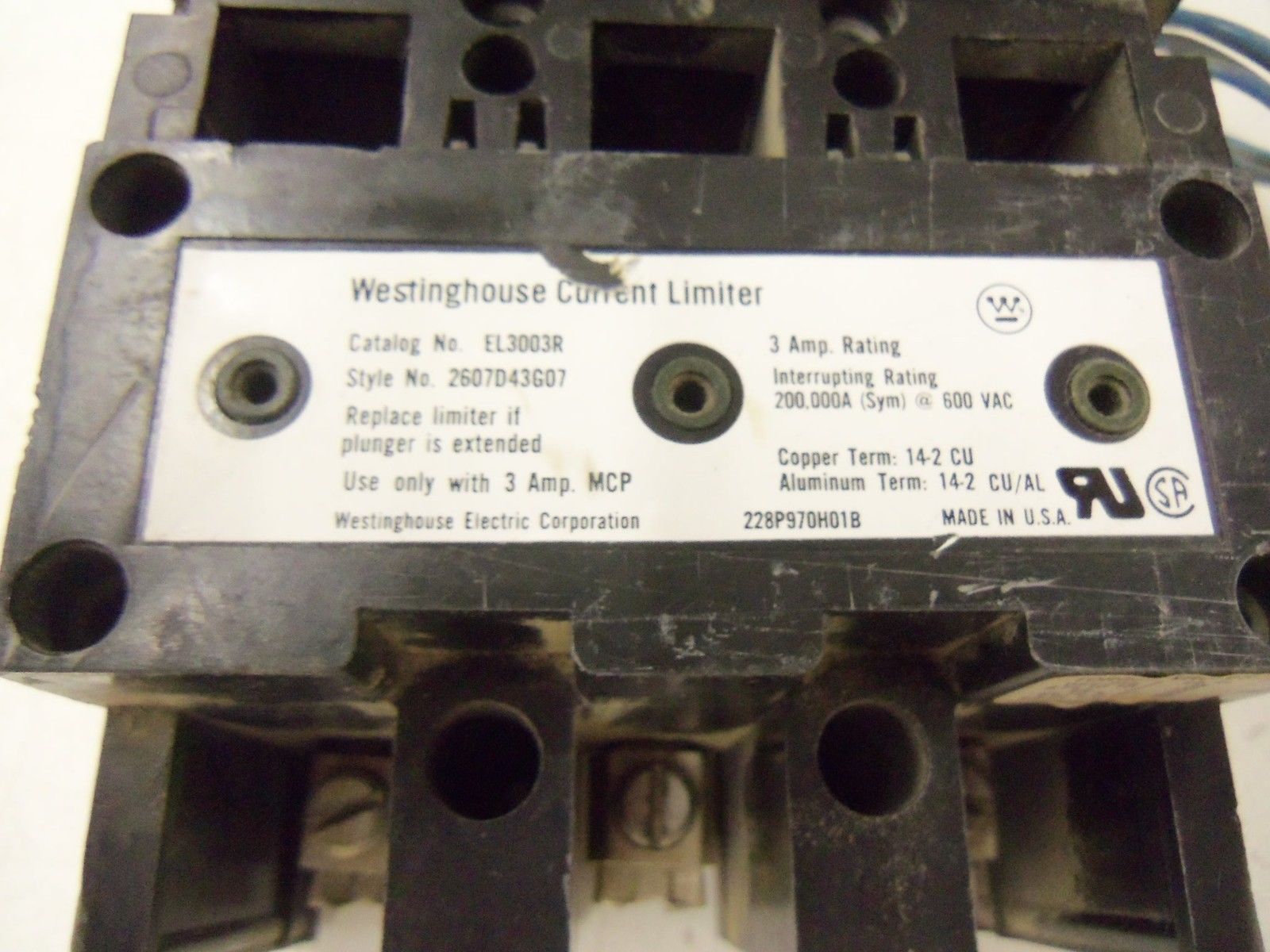 WESTINGHOUSE CIRCUIT BREAKER MCP0322S UNMP