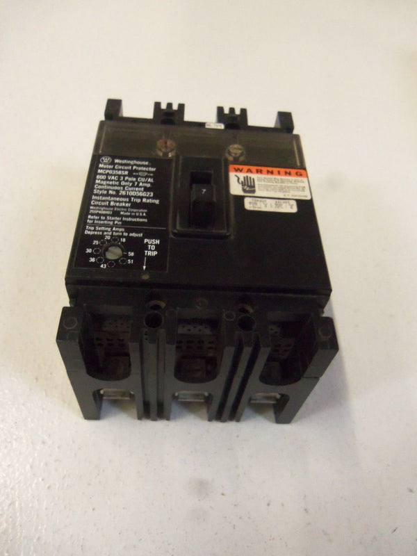 WESTINGHOUSE CIRCUIT BREAKER MCP0358SR  (RUSTY) AS IS