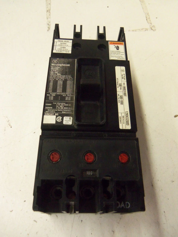 WESTINGHOUSE KB3100 CIRCUIT BREAKER 100A NSMP