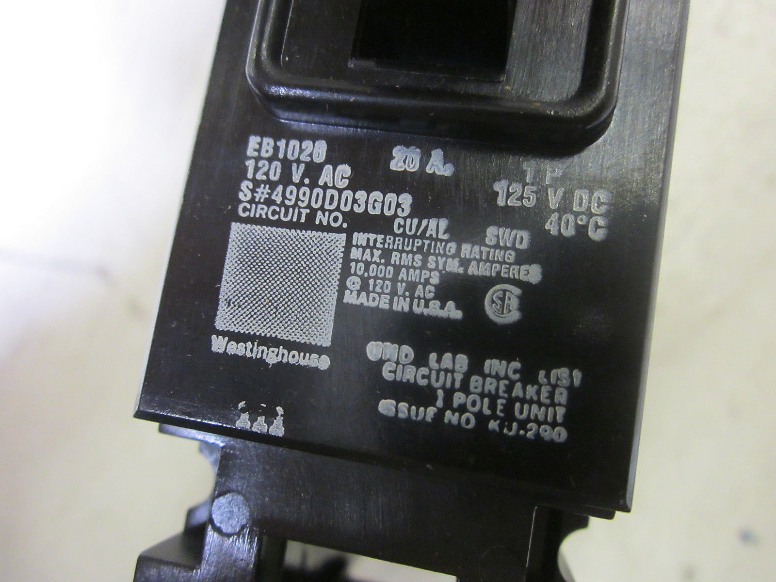 WESTINGHOUSE EB1020 20A 120V UNMP