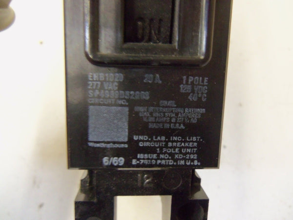 WESTINGHOUSE EHB1020 CIRCUIT BREAKER 20A  UNMP