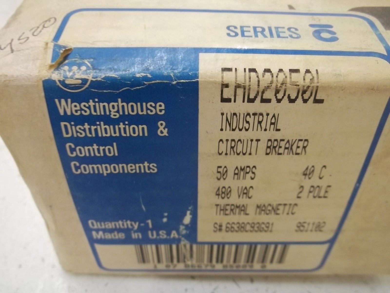 WESTINGHOUSE EHD2050L CIRCUIT BREAKER NSMP