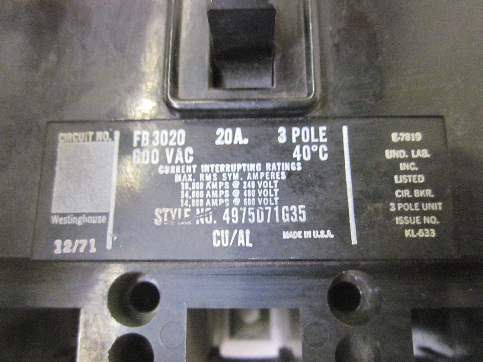 WESTINGHOUSE FB3020 (CRACK) UNMP