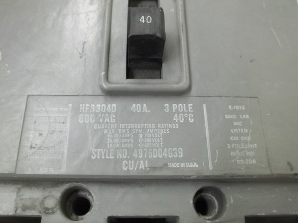 WESTINGHOUSE HFB3040 CIRCUIT BREAKER UNMP