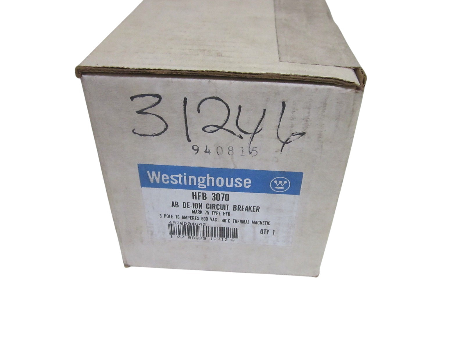 WESTINGHOUSE HFB3070 CIRCUIT BREAKER 600VAC (AS PICTURED) NSMP