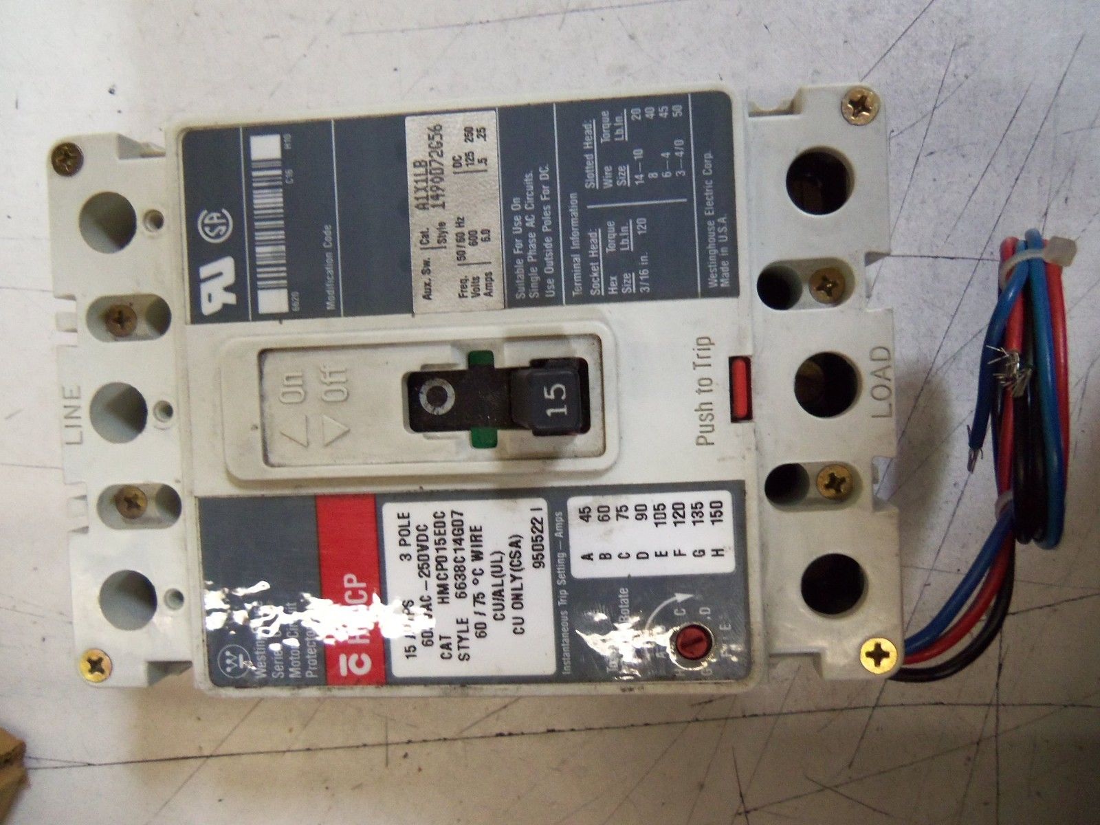 WESTINGHOUSE HMCP015EDC *USED*