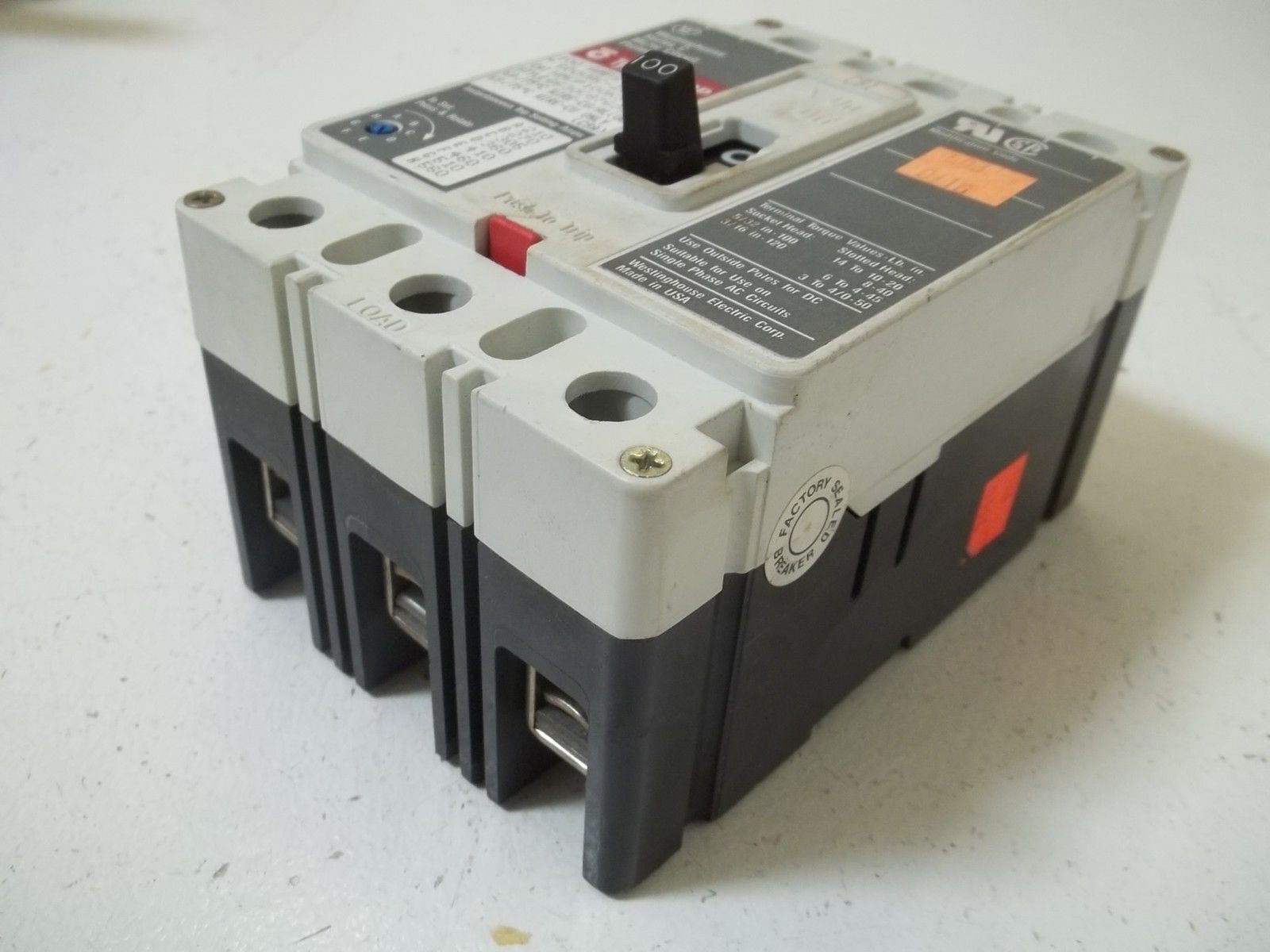 WESTINGHOUSE HMCP100K3C MOTOR CIRCUIT PROTECTOR UNMP