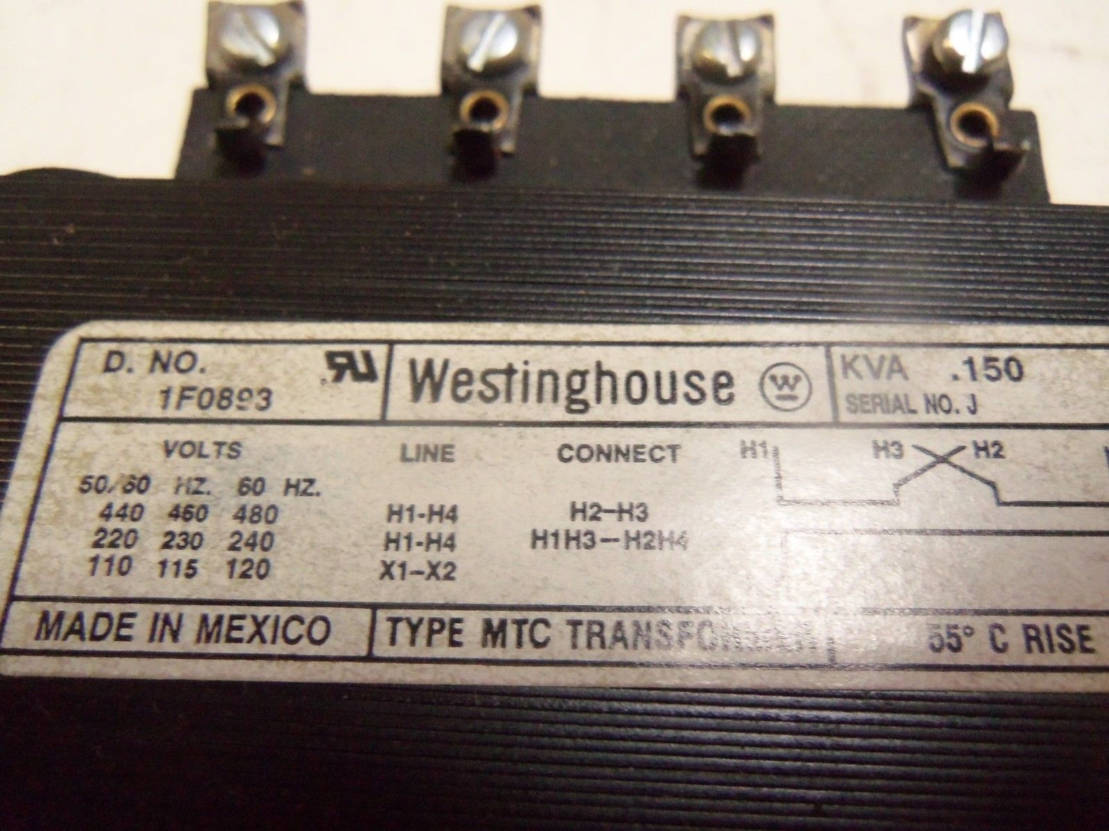 WESTINGHOUSE IF0893 TRANSFORMER UNMP